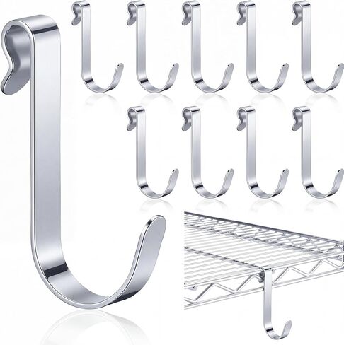 10pcs J Hooks for Wire Shelving 3.5 Inch Large White Heavy Duty Metal Shelf Hooks for Wire Shelves Racks Closet Shelving Accessories in Saudi Arabia