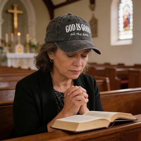 God is Good All The Time Hat for Men Women, Adjustable Cotton Embroidered Jesus Christian Faith Baseball Cap in Saudi Arabia