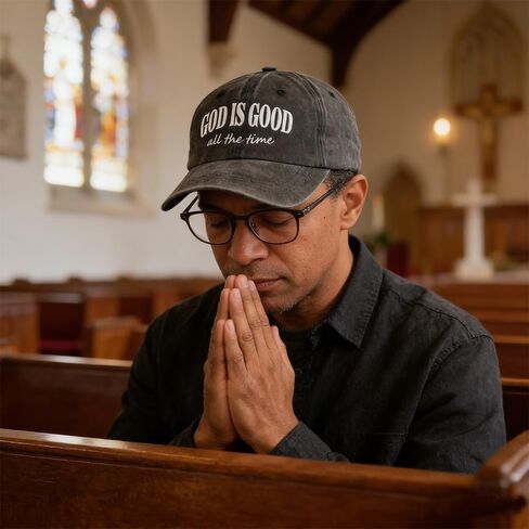 God is Good All The Time Hat for Men Women, Adjustable Cotton Embroidered Jesus Christian Faith Baseball Cap in Saudi Arabia