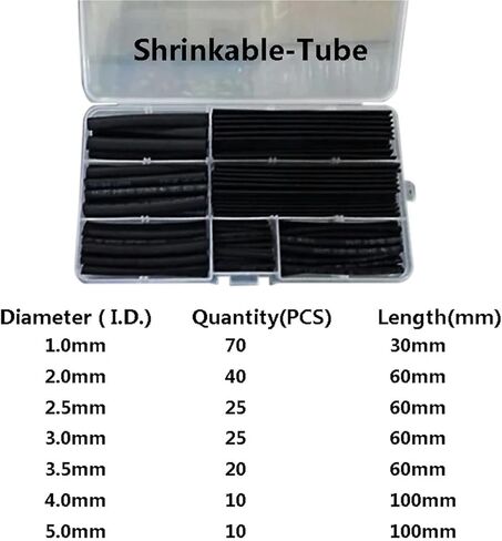 الحرارة تقلص أنبوب 200 قطعة/المجموعة 1 مللي متر 2 مللي متر 2.5 مللي متر 3 مللي متر 4 مللي متر أنابيب التغطيه التفاف سلك كابل عدة in Kuwait