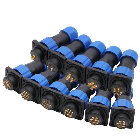 10Sets/lot SP20 SD20 Aviation Plug Socket Male+Female 20MM 1/2/3/4/5/6/7/9/10/12/14Pin 4 Hole Square Panel Mount(SD20-12P) in Saudi Arabia