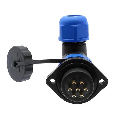 SP20 Connector 2 Hole Flange Socket Angle Connectors 2/3/4/5/6/7/8/9/12/14Pin 90 Degree Elbow 1Pcs(9 pin) in Kuwait