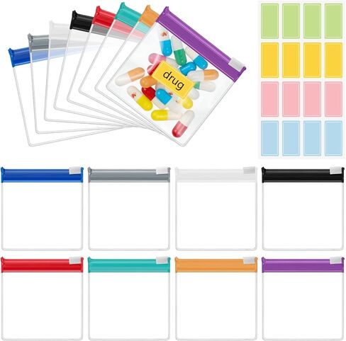 16 Pcs Mini Zipper Pouch, Reusable Pill Pouches for TravelPill Packets Ziplock, Small Leak-Proof Zipper Vitamin Bags for Travel, Pill Bag Storage for Makeup Medicine DIY Crafts Purse Organizer in Saudi Arabia