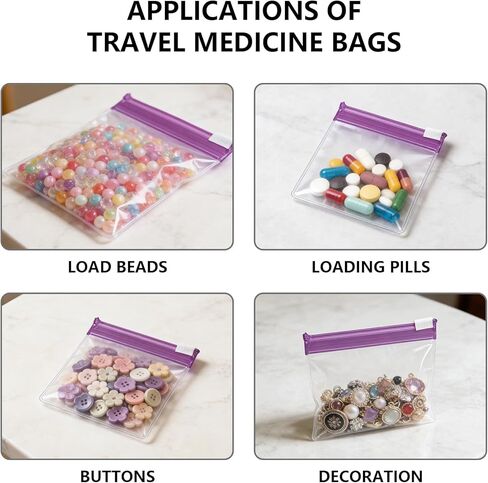 16 Pcs Mini Zipper Pouch, Reusable Pill Pouches for TravelPill Packets Ziplock, Small Leak-Proof Zipper Vitamin Bags for Travel, Pill Bag Storage for Makeup Medicine DIY Crafts Purse Organizer in Saudi Arabia