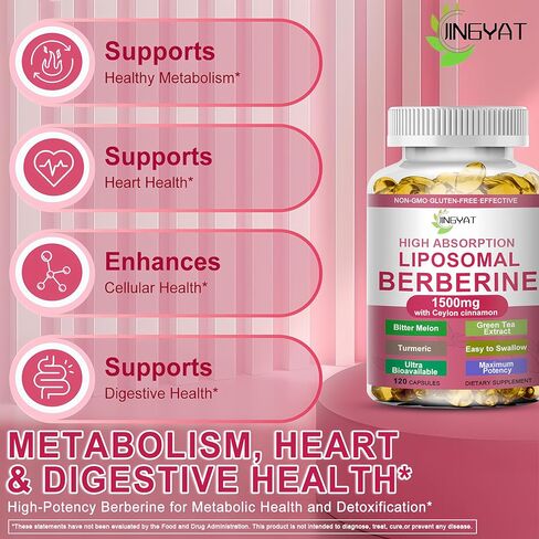 Berberine with Ceylon Cinnamon - Berberine Supplement 1500mg with Bitter Melon Turmeric for Metabolism, Immune & Digestive Health - High Absorption Extra Strength Berberine Softgels - Vegan, Non-GMO in Saudi Arabia