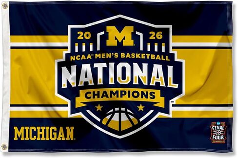 Michigan Team University Wolverines 2026 Basketball National Champions Small 2x3 Foot Flag in Saudi Arabia