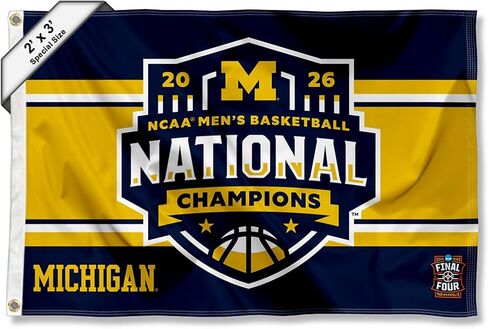 Michigan Team University Wolverines 2026 Basketball National Champions Small 2x3 Foot Flag in Saudi Arabia