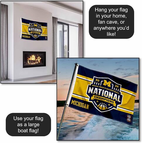 Michigan Team University Wolverines 2026 Basketball National Champions Small 2x3 Foot Flag in Saudi Arabia