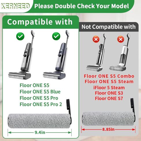 Floor ONE S5 Blue/ONE S5 Pro Roller Brush and Filters for Tineco Floor ONE S5 / S5 Pro Cordless Wet Dry Vacuum Cleaner, Replacement Parts Include 2 Rollers, 4 Filters, 1 Cleaner Brush in Kuwait