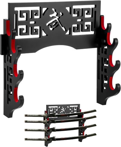 Katana Mount Sword Holder Stand Wall Mount Katana Samurai Sword Display Rack Hanger Gifts for Christmas Japanese Wakizashi Katana Samurai Sword Hobby Collection for Men in Saudi Arabia