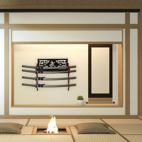 Katana Mount Sword Holder Stand Wall Mount Katana Samurai Sword Display Rack Hanger Gifts for Christmas Japanese Wakizashi Katana Samurai Sword Hobby Collection for Men in Saudi Arabia