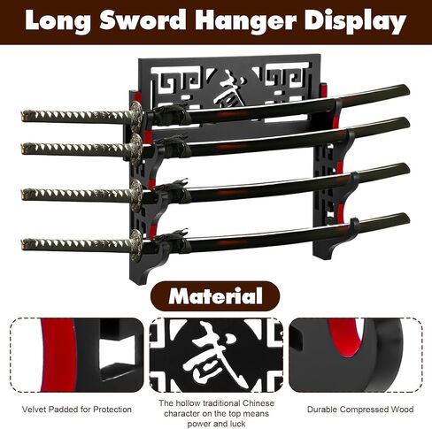 Katana Mount Sword Holder Stand Wall Mount Katana Samurai Sword Display Rack Hanger Gifts for Christmas Japanese Wakizashi Katana Samurai Sword Hobby Collection for Men in Saudi Arabia