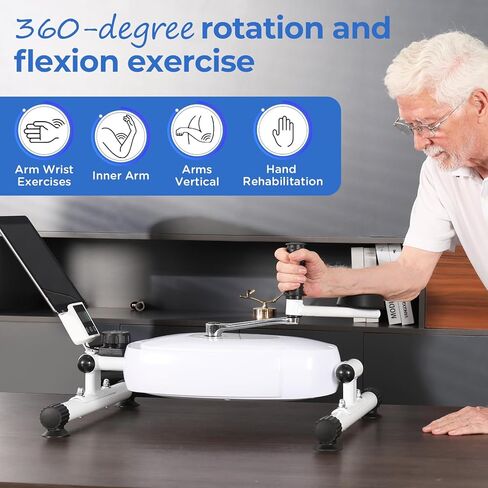 Magnetic Arm Exercise Bike for Physical Therapy - 8 Resistance Levels Arm Exerciser with LCD Display, Arm Support & Suction Cups Stability - Portable Upper Body Rehab Equipment for Seniors, Stroke Patients & Shoulder/Hand Injury Recovery in Saudi Arabia