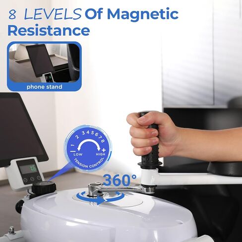 Magnetic Arm Exercise Bike for Physical Therapy - 8 Resistance Levels Arm Exerciser with LCD Display, Arm Support & Suction Cups Stability - Portable Upper Body Rehab Equipment for Seniors, Stroke Patients & Shoulder/Hand Injury Recovery in Saudi Arabia