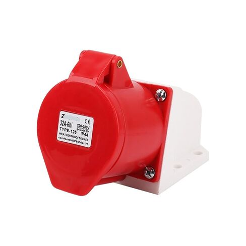 مقبس صناعي مكشوف ثلاثي الطور بأربعة أسلاك 5 فتحات 32A مقاوم للماء IP44 ZQ-125 (5 كور 32A -125 - صلب) in Kuwait