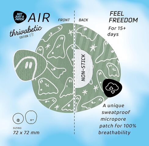 ليس مجرد رقعة لاصقة Air Dexcom G7 لمدة 15 يومًا - أغطية مستشعر مقاومة للماء والعرق لـ Dexcom G7 & Stelo CGM، ثريفابيتيك مصممة على رقع، 10 عبوات، شبح in Kuwait