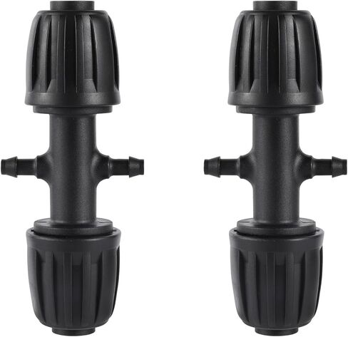 2Pcs 16mm PE Pipe Locked Coupling 2-Way 4mm Barbed Connector 1/2'' Tubing 4/7mm Hose Fittings Garden Agriculture Irrigation Tool(DN16 to 4mm Green) in Kuwait