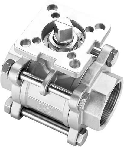 1PCS DN15-50 Three-Piece high Platform Ball Valve SS304 Stainless Steel Internal Thread Resistant to high Temperature Corrosion(1/2") in Kuwait