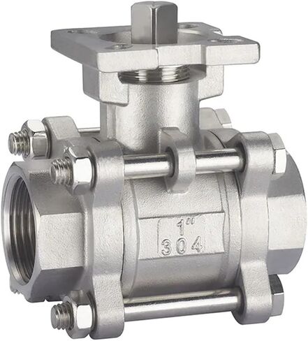 1PCS DN15-50 Three-Piece high Platform Ball Valve SS304 Stainless Steel Internal Thread Resistant to high Temperature Corrosion(1/2") in Kuwait