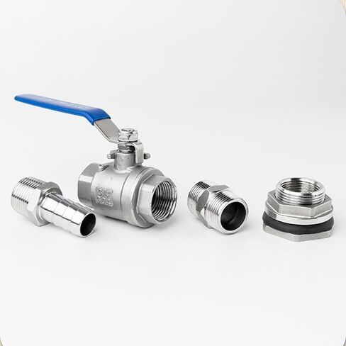 1PCS 13 14 15 16mm Hose Barb 1/2" 3/4" 1" 304 Stainless Steel Bulkhead Ball Valve Switch Water Tank Beer keg RO(3/4",Elbow 90 Degree_13MM Barb) in Kuwait