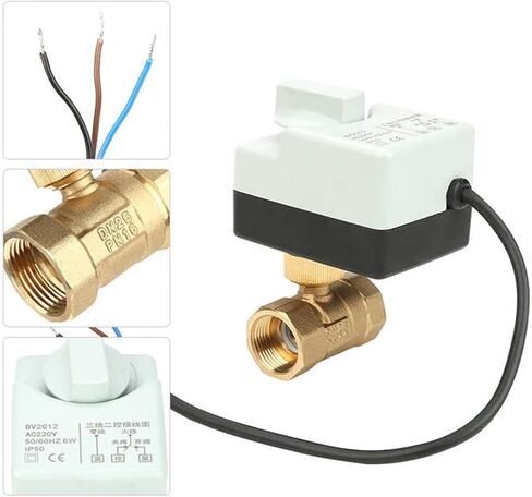 AC220V DN20/DN25/DN40/DN50 1" 3-Wire 2-Way Brass Motorized Ball Valve for Conditioner(3/4") in Kuwait