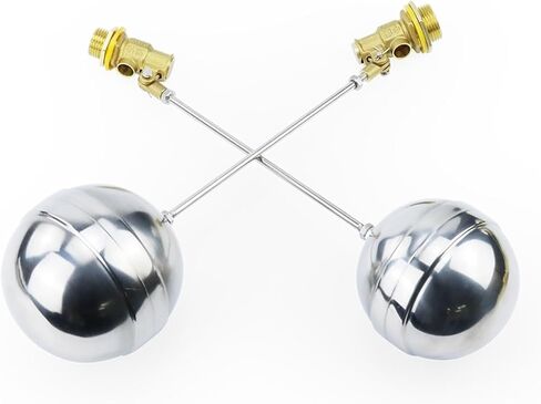1" Brass Float Valve Cold and Hot Water Tank Floating Ball Valve SS201 Stem Flow Control Cistern/Expansion Tanks(1",1Pc) in Kuwait
