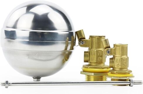 1" Brass Float Valve Cold and Hot Water Tank Floating Ball Valve SS201 Stem Flow Control Cistern/Expansion Tanks(1",1Pc) in Kuwait