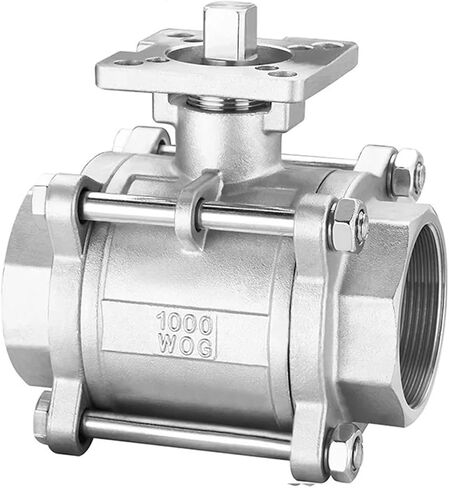 1PCS DN65 Three-Piece high Platform Ball Valve SS304 Stainless Steel Internal Thread Resistant to high Temperature Corrosion in Kuwait