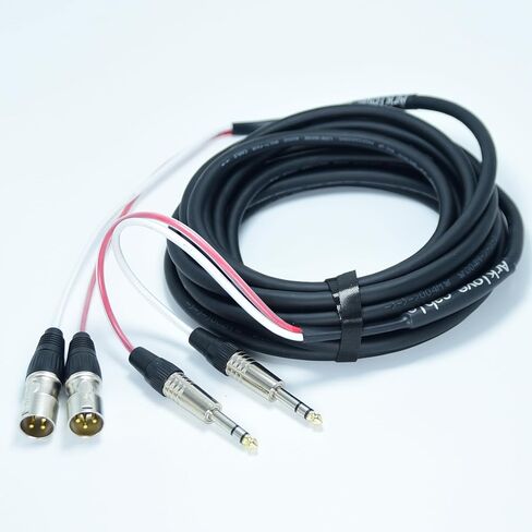 Arklove 3ft كابلات ثعبان قصيرة تصحيح الصوت 1/4 بوصة إلى كابل ذكر XLR موصل 2 قناة ميكروفونات الفاصل الرقمي معدات تسجيل المسرح والاستوديو كابل مباشر احترافي in Saudi Arabia