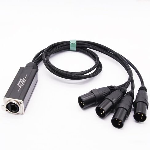 BestParts 4 Channel 3-Pin XLR Male and Female to Ethercon Cable -Compact Cat6 Multi Network Snake Receiver- XLR, DMX Channels Over RJ45 Cat5/Cat6 Ethernet Cable in Saudi Arabia