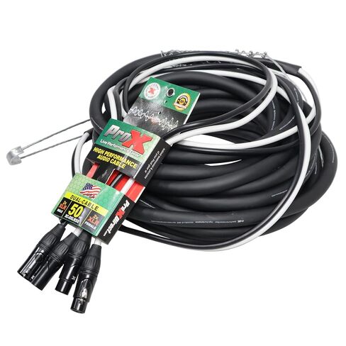 Prox XC-DXLR50 كابل صوت مزدوج متوازن XLR-M إلى ثنائي XLR-F عالي الأداء - 50 قدم in Kuwait