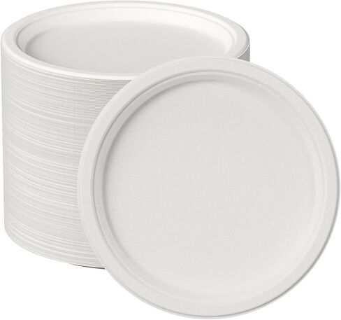 JOLLY CHEF 100% Compostable Small Paper Plates, 200 Pack 6 Inch Heavy Duty Dessert Plates, Disposable Biodegradable Eco-Friendly Sugarcane, Bulk White in Saudi Arabia