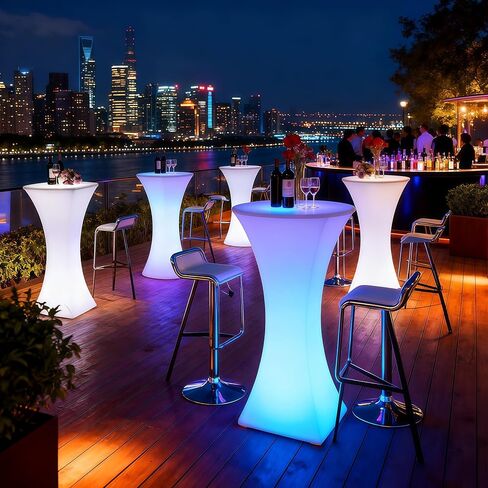 Cocktail Table Covers - 2 Pack 32x43 Inch Table Cloth - Black Fitted Stretch Spandex Round High Top Tablecloth for Party, Bar, Birthday, Pub, Banquet in Saudi Arabia