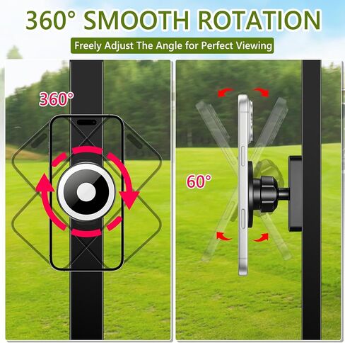 Magnetic Golf Cart Phone Holder for MagSafe iPhone 12-17, Golf Gifts for Men Him Husband Golfers, 360° Rotation Golf Cart Phone Mount, Golf Cart Accessories for Club Car, EZGO, Yamaha, Icon in Saudi Arabia