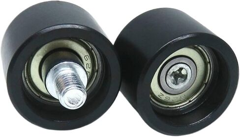 2 قطع 25 مللي متر قطر بوم محمل العجلة بكرة مع M6 برغي BS62625-18C1L8M6 25 مللي متر OD ملفوفة النايلون خيط خارجي خط الأسطوانة in Kuwait