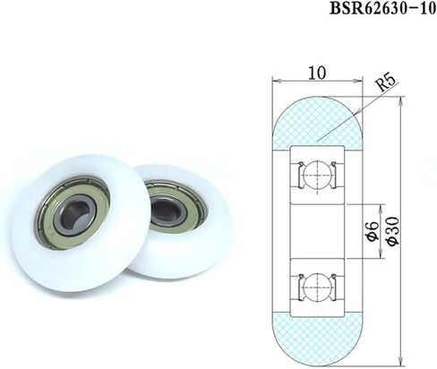 4 قطع 6x30x10 عجلة آلة التجديف BSR62630-10 بوم آلة التجديف مقعد الأسطوانة 6*30*10 بولي أسيتال دليل عجلة بكرة in Kuwait