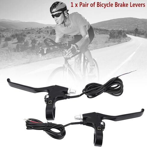E Bike Brake Lever, Electric Bike Brake Replacement 2 Wire Brake Lever Set Waterproof Brake Levers for Most E Bikes in Saudi Arabia