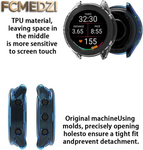 متوافق مع واقي الشاشة Garmin Forerunner 570 مقاس 47 مم، وغطاء إطاري ناعم من مادة TPU وطبقة حماية للشاشة من مادة TPU غير مقسى (عبوة من 4+2) (عدد 42 مم) in Saudi Arabia