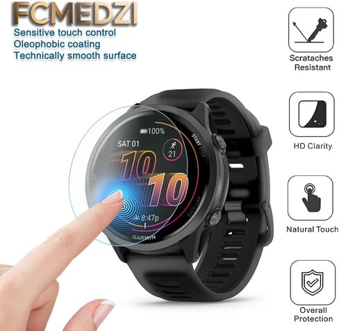 متوافق مع واقي الشاشة Garmin Forerunner 570 مقاس 47 مم، وغطاء إطاري ناعم من مادة TPU وطبقة حماية للشاشة من مادة TPU غير مقسى (عبوة من 4+2) (عدد 42 مم) in Saudi Arabia