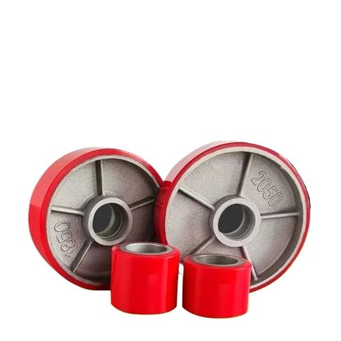 1 piece Manual Forklift Accessories Wheel 1850 Iron core Polyurethane Double Bearing 6203/6204 Truck Hydraulic Truck Rear Wheel(PU-1850-6204) in Saudi Arabia