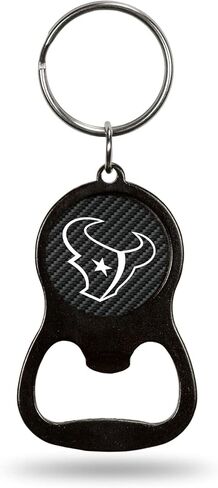 Rico Industries NFL Football Houston Texans Carbon Fiber Metal Keychain - Beverage Bottle Opener With Key Ring - Pocket Size in Saudi Arabia