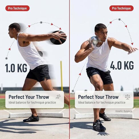 مجموعة رمي القرص - قرص مطاطي 1 كجم و8.8 رطل من الحديد الزهر، معدات المسار والميدان الرسمية للصغار لرماة الشباب، مجموعة تدريب رياضي خارجي/داخلي لفئة PE بالمدرسة الثانوية in Kuwait