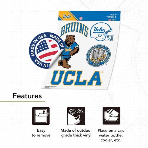 Desert Cactus UCLA Sticker University of California Los Angeles Bruinsr Vinyl Decals Laptop Water Bottle Car Scrapbook Sheet T2 (Type 2-4) in Saudi Arabia