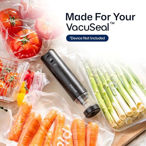 Vacuum Sealer Food Bags (10 x Medium) - BPA-Free Pre-Cut Vacuum Sealer Bags for Food Seal, Easy Use, Compact Handheld Reusable Seal For Storage, Air Valve Zipper in Saudi Arabia