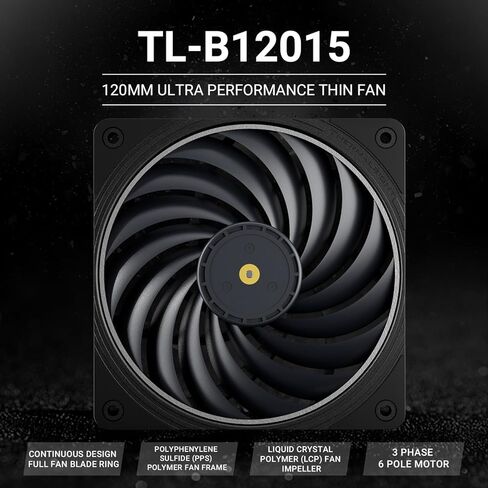 Thermalright TL-B12015 CPU Fan,Computer Case Fan Quiet 4-pin PWM, 2150RPM High Speed,15mm Slimline,for CPU Cooling and Chassis,120mm PC Cooling in Saudi Arabia