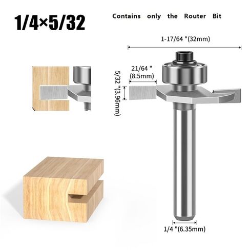 1piece T-Slotting Milling Router Bit, Precision Woodwork Biscuit Joint Rabbeting Tungsten Cobalt Alloy Cutter(6.35 X 3.96mm) in Saudi Arabia