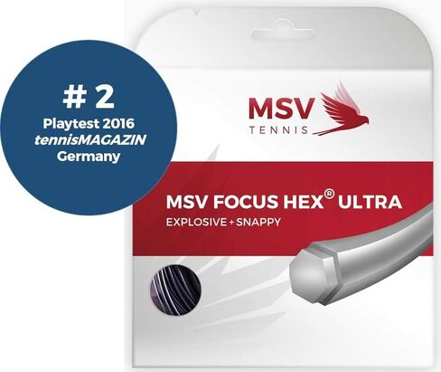 MSV Focus HEX Ultra Tennis String Set, 1.25 Gauge, Black in Saudi Arabia