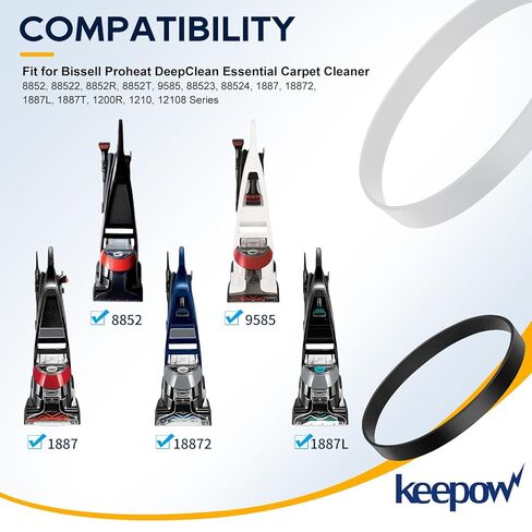 KEEPOW Vacuum Belts Compatible with Bissell ProHeat Essential and DeepClean Carpet Cleaner 1694 1697 1698 1699 1799 7920 7950 8852 1877 9585 Series, Part 3100625 EX637 2150628 1601543, 4 Pack in Saudi Arabia