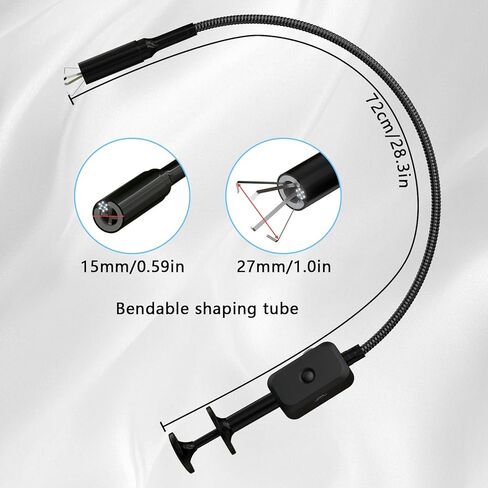 Visual Drain Clog Remover,Drain Snake Camera with HD Inspection, Aluminum Alloy Claw,Strong Magnetic Suction Head,Adjustable LED Light,Suitable for Blockage Detection Cleaning and Item Retrieval in Kuwait