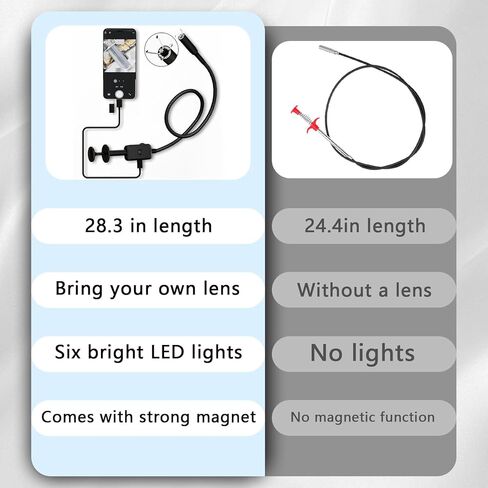 Visual Drain Clog Remover,Drain Snake Camera with HD Inspection, Aluminum Alloy Claw,Strong Magnetic Suction Head,Adjustable LED Light,Suitable for Blockage Detection Cleaning and Item Retrieval in Kuwait